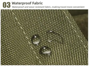 Macro detail of waterproof olive green tactical vest fabric showing high density nylon weave