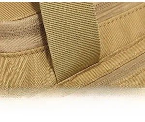 Macro view of reinforced stitching and high-density nylon texture on tactical bag