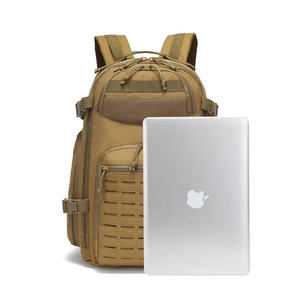 Zaino da trekking tattico impermeabile kaki deserto con sistema MOLLE e laptop di misura