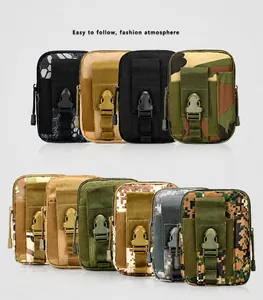 Tactical Molle waist bag assortment in various camouflage and solid military colors