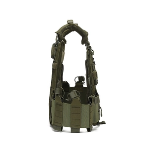 Tactical vest with MOLLE system and magazine pouches in army green nylon