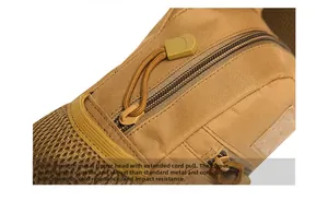 Detail of durable Oxford fabric with heavy-duty metal zipper and paracord puller