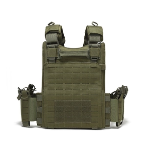 Waterproof Ranger Green tactical vest with laser-cut MOLLE system and quick-release buckles