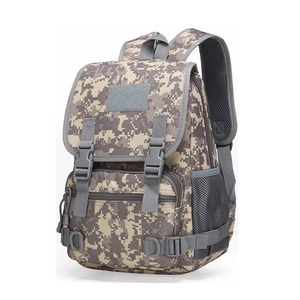 Sac à dos tactique camouflage avec rabat à double boucle pour camping et entraînement