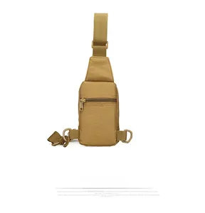 Tactical nylon crossbody bag back view showing hanging hook and durable construction