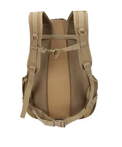 Tactical backpack back view with breathable 3D mesh padding and adjustable chest strap