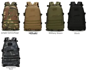 Tactical hiking backpacks in Jungle Camouflage, Khaki, Army Green, Black and Python Black