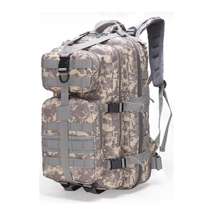 35L tactical digital camo backpack with MOLLE system and ergonomic mesh straps