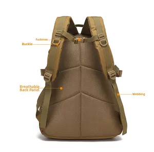 Detailed back view of outdoor backpack with breathable mesh padding and S-shaped straps
