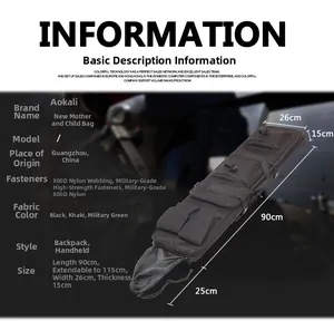 Tactical 800D nylon 90-115cm bag with shoulder straps and high-strength buckles