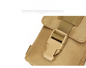 Macro shot of durable nylon tactical chest bag with heavy-duty plastic buckle strap