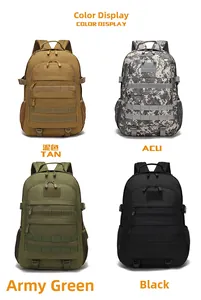 Tactical backpack color options in Tan, ACU Digital, Olive Drab and Black with MOLLE system