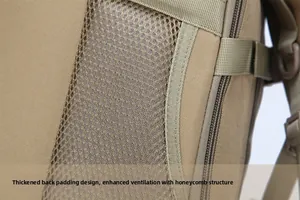 Close-up of tactical backpack thickened breathable honeycomb mesh and padded cotton back