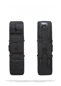 Tactical black 120cm bag with multiple pockets, adjustable straps, and durable nylon fabric
