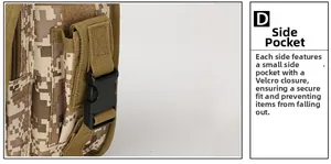 Tactical leg bag detail showing the side pocket with secure buckle and velcro closure