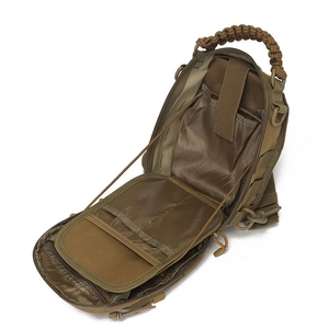 Tactical nylon chest bag with laser cut design, paracord handle and internal storage