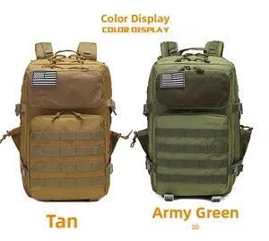 Confronto dettagliato di zaini tattici nei colori Tan e Verde Militare