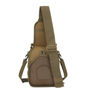 Tactical military crossbody chest bag with adjustable strap and breathable mesh back