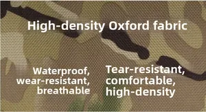 Macro-opname van camouflage Oxford-stof met een waterbestendige textuur