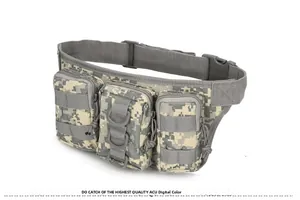 Tactische ACU digitale camouflage heuptas met drie vakken en Molle-systeem riemen