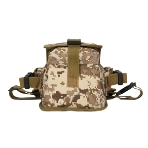 Tactical outdoor leg bag in digital camouflage with adjustable straps and quick release buckle