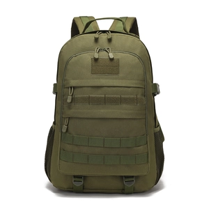 Camouflage tactical outdoor hiking backpack with MOLLE system and ripstop nylon material