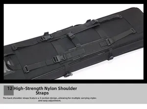 Detail of high-strength nylon shoulder strap with a three-stage adjustable design and buckles