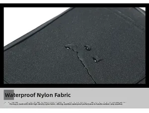 Detail of 800D high-density nylon fabric with waterproof droplets for outdoor gear bags