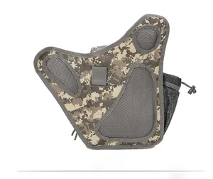 Detailed back view of outdoor tactical shoulder bag with breathable mesh padding