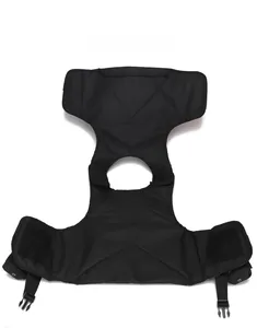 Flat lay of black multi-functional tactical vest showing durable nylon straps and buckles