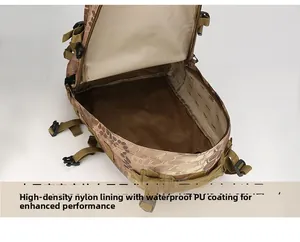 Detail view of the high-density nylon fabric with a waterproof PU inner coating