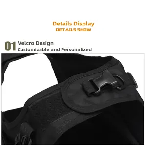 Macro detail of military tactical vest with velcro patch area and durable D-ring buckle