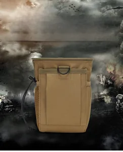 Tactical dump pouch with drawstring closure, side mesh pocket and durable nylon material