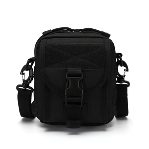 Marsupio tattico in nylon nero con sistema Molle e tracolla regolabile per outdoor