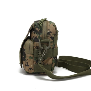 Tactical digital camouflage waist bag with adjustable strap for outdoor hiking and sports