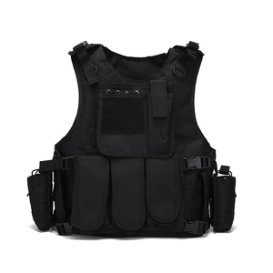 Waterproof tactical vest with multi-pocket system and MOLLE webbing for outdoor sports