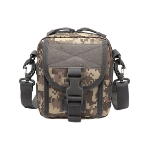 Borsa a tracolla tattica mimetica digitale con sistema MOLLE e cinturino regolabile