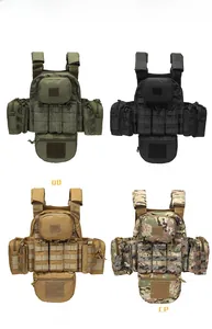 Four tactical vest colors including OD, Black, Tan, and CP Camo with full MOLLE systems