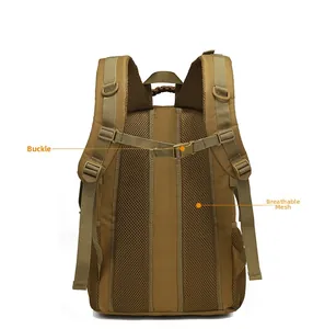 Tactical backpack back view with breathable mesh padding and adjustable chest straps