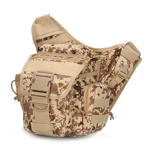 Men's tactical shoulder bag with desert digital camouflage pattern for outdoor sports