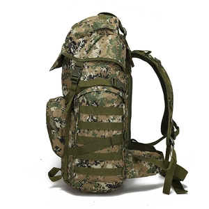 Outdoor 50L tactical backpack in digital camouflage with MOLLE system for hiking