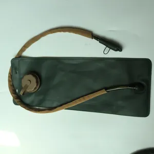 Detail view of 3L food-grade TPU water bladder with volume marks and insulated drinking tube