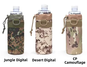 Tactical camouflage water bottle pouches in jungle digital, desert and CP patterns