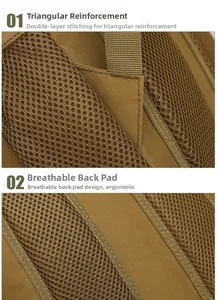 Detail of reinforced shoulder straps and breathable mesh padding on hiking backpack