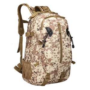 Waterproof tactical 3P backpack in desert digital camouflage for hiking and travel