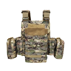 Multicam tactical vest with MOLLE system and adjustable straps for outdoor training