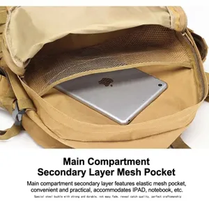 Detailansicht der internen Netztasche für iPads im taktischen Militärrucksack