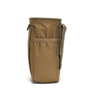 Tactical MOLLE pouch in coyote brown nylon for outdoor hiking and camping accessories