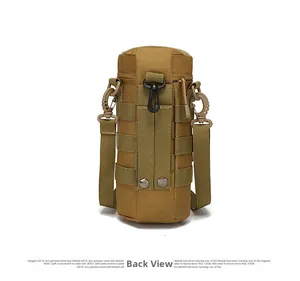 Rear view showing MOLLE webbing system and adjustable shoulder strap on tactical bottle bag