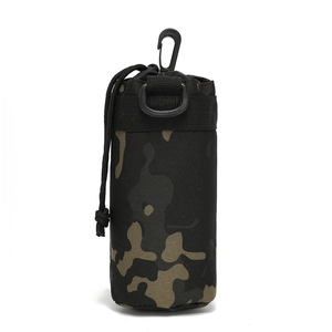 Tactical Water Bottle Pouch Oxford Fabric Molle System Drawstring Camouflage Holder For Hiking Camping Outdoor Sports Accessory Bag